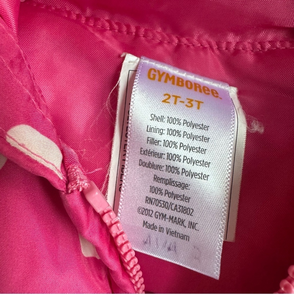 Gymboree pink Polka Dot Vest Puffer W/ Hood Sleeveless Girls 2T-3T - Picture 3 of 3